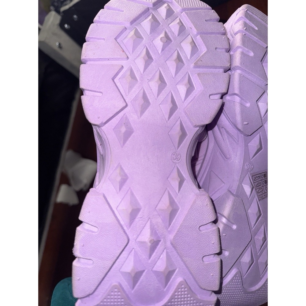 Purple Chunky Platform Sneakers W Thick -Slip Sole, Height Increase & Cushioned - Picture 12 of 13